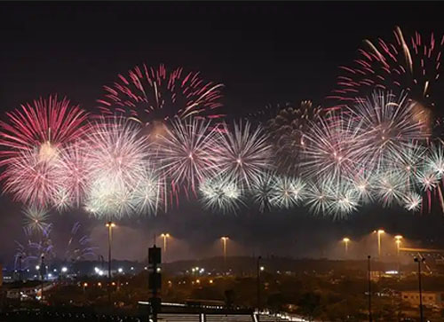 石河子市焰火晚会